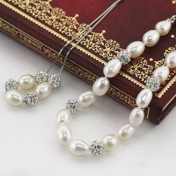 Genuine Freshwater CZ Jewelry Set - Picture 2 of 9